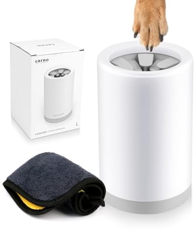 Draagbare Pootreiniger voor Honden en Katten met Towel en Verwijderbare Siliconen Borstels, Ideaal voor het Schoonmaken van Pootjes en Vacht