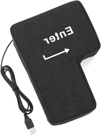 Grote Enter Knop - Stresskussen USB - Stress Verminderen - Dubbele Functie - 21x15x10CM - Zwart