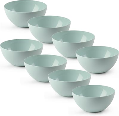 Plasticforte kommetjes/schaaltjes - 8x - dessert/ontbijt - kunststof - D17 x H8 cm - mintgroen - BPA vrij