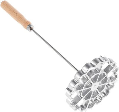 Dailygoods- Wafelvorm met Houten Handvat - Koekjesvorm - Gebakvorm - Bloemenvorm - Dessertvorm - Creatieve Bakvorm