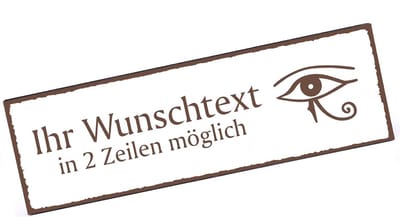 Personaliseerbaar Naambordje 150x50 cm - Zelfklevend Horus Eye - Gegraveerd Huisnummer of Naamplaatje voor Deur of Muur - Wit Gecoat HDF Bord met Contrasterende Gravure - Klassiek Rechthoekig Ontwerp