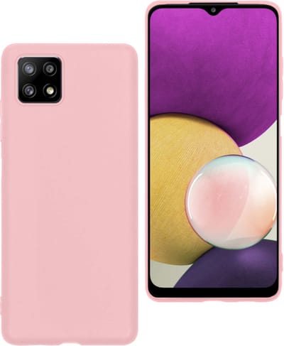 Hoesje Geschikt voor Samsung Galaxy M22 - Sterk & Shockproof - Hoes Cover - Siliconen Case - Lichtroze