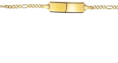 The Jewelry Collection - 9 Krt. Graveerarmband - Figaro Plaat 5,0 mm - 9 Krt.