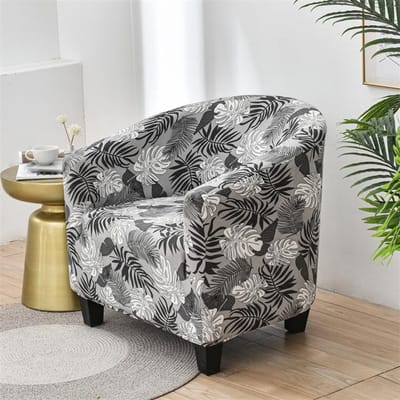 Spandex kuipstoelhoes geometrisch bedrukte clubfauteuil hoes elastische wasbare zithoesbeschermer voor woonkamer thuis