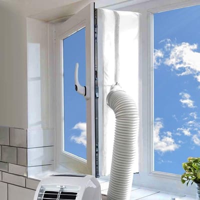 Nexvo® Raamafdichting Airco - Universal Window Seal - Adjustable Window Seals - 25x18x3cm - Wit - 1cm x 1cm x 1cm