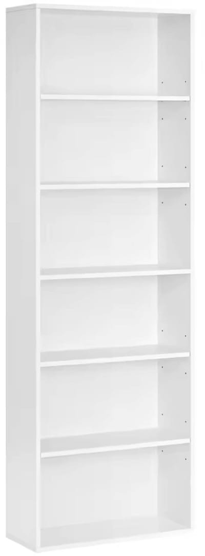 Luxevo Boekenkast 6 Vakken – Open Kast 178x60x30 cm – Moderne Opbergkast – Wit – Staande Boekenkast voor Woonkamer, Slaapkamer & Kantoor