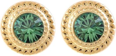 Behave - tijdloze oorstekers met groen kristal - elegant design - nikkelvrij