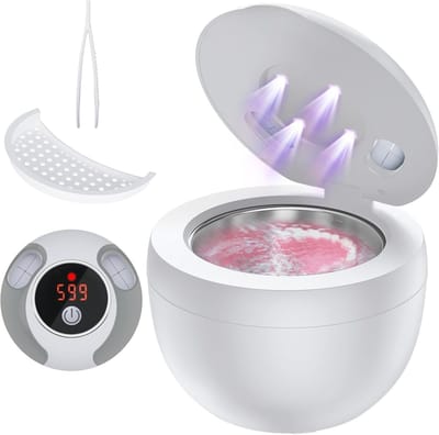 Ultrasone Reiniger - Schoonmaakapparaat - Persoonlijke Verzorging - 4 Reinigingsmodi - 200 ml Tank - Wit