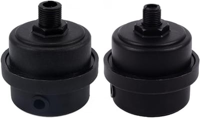 2-Pack Geluidsdempers voor Luchtcompressoren en Blowers met Plastic Behuizing en Piston Demper (1/4" PT 12mm) - Ideaal voor Verwarmingssystemen en Industriële Toepassingen