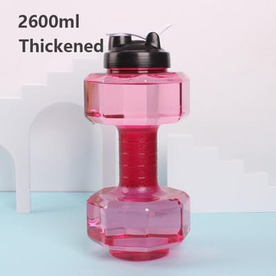 500/1500/2600ML Sport Waterflessen Fitness Dumbbell Lekdicht Draagbaar Onbreekbaar Sport Plastic Fles Thuis Gym Training 500-2600ml