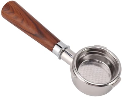 Store_9 - 58 Mm Bodemloze Portafilter - Koffiefilterhouder - Roestvrij staal - Houten handvat - Koffiemachineaccessoires - Geschikt voor Barsetto -...