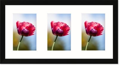 SecaDesign Anima Drieluik Fotolijst - Fotomaat 10x15 cm - Zwart