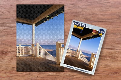 Puzzel Strand - Wit - Huis - Legpuzzel - Puzzel 1000 stukjes volwassenen