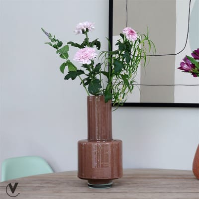 Vaas Volta | Shiny Brown | Mondgeblazen glas | Ø19 x H36 cm