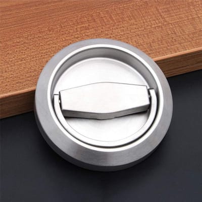 Dailygoods- Deurgreep Onzichtbaar - Schuifdeurgreep - Kastdeurgreep - Ladegreep - Roestvrij Staal - Diameter 73 mm - Ladeknop