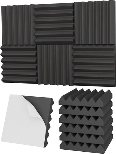 PrimeAmbition Akoestische Panelen – 30x30x5cm – Zelfklevend – Geluidsisolatie – Noppenschuim – Foam Panels – 6 stuks