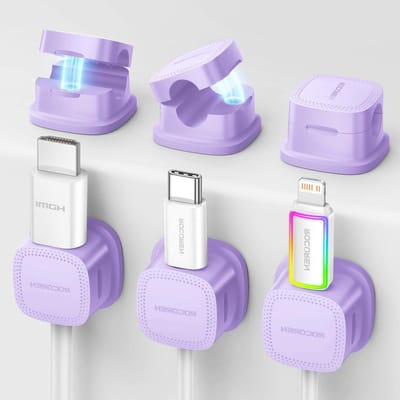 SnelShoppen - Zelfklevende Kabelclips Set - Magneet Kabelhouder voor Bureau, Muur, Thuis, Kantoor, Auto - Geschikt voor Oplaadkabel, HDMI Kabel - 6 St