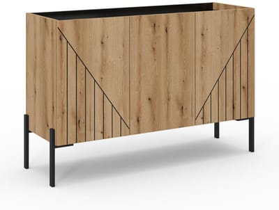 Neo dressoir 3 deuren, 1 plank eiken decor.