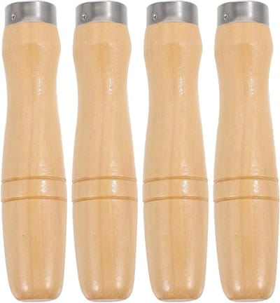 4Pcs Houten Grater Handgreep Ergonomische Vervangingshandgreep voor Bestanden en Gereedschap, Multifunctionele Houten Handvatten voor Klussen
