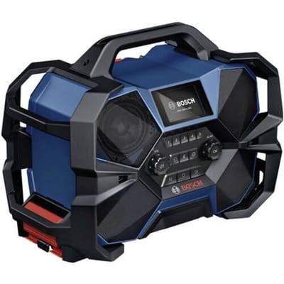 Bosch Professional GPB 18VH-6 SRC Bouwradio FM, DAB+ AUX, DAB+, FM, Bluetooth Acculaadfunctie, Powerbankfunctie, Stofdicht, Spatwaterbestendig