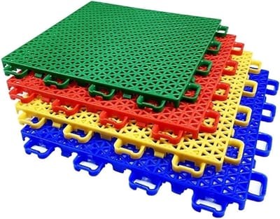 Modulaire Vloertegels - In elkaar grijpende Matten - Sport Vloer - Slagvast Materiaal - 16 Stuks - Blauw