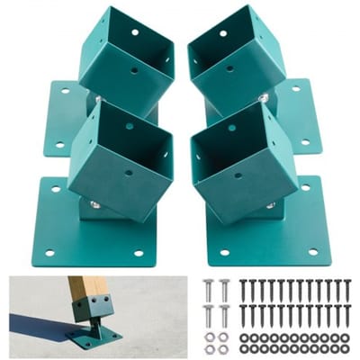 VEVOR 4-Delige Verstelbare Schommelbeugel, Roestvrijstalen Basisbeugel voor Schommelframe, Schommelbevestiging met een Draagvermogen van 567 Kg voor Montagediktes van 91x91 mm, 45-60° Schommelanker voor Balans en Bescherming