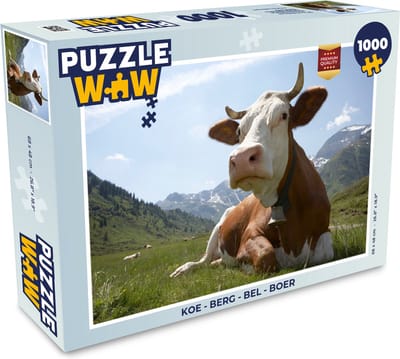 Puzzel Koe - Berg - Bel - Boer - Legpuzzel - Puzzel 1000 stukjes volwassenen