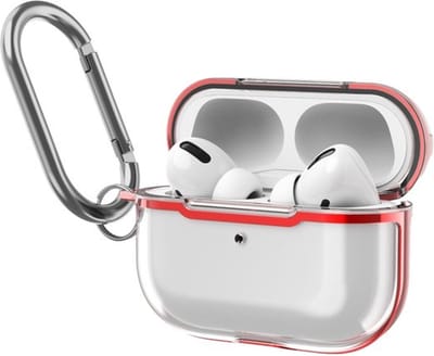 AirPods hoesjes van By Qubix - AirPods Pro / AirPods Pro 2 hoesje - TPU - Split series - Transparant / Rood Airpods Pro Case Hoesje voor Airpods pro