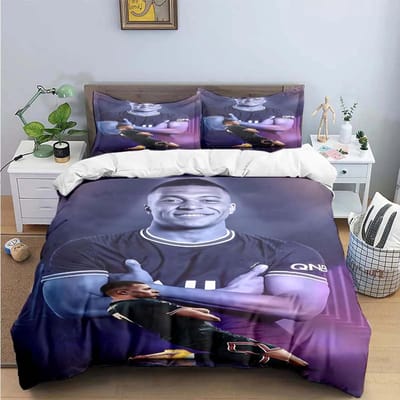 Mode Voetbalster M-Messi R-Ronaldo Print Beddengoed Set Dekbedovertrek Dekbed Bed Jeugd Kinderen Meisjes Jongens Luxe Cadeau EU Single(135*200cm)3pcs
