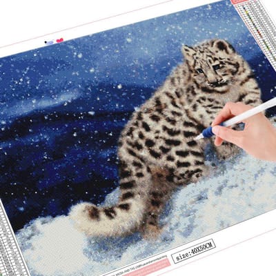 Diamant borduurwerk luipaard volledige boor verkoop Diamond schilderij dier mozaïek Winter Cross Stitch Rhinestone Kit Home Decor Full Square 20X30CM