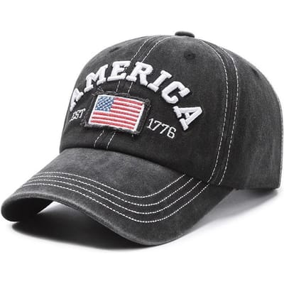Nouveau Chapeau Rétro Lavé Lettre Brodé Casquette de Baseball Extérieur Hommes Sports Hommes et Femmes Chapeau de Soleil Casquette de Baseball black