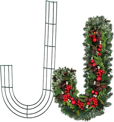 Metalen Kroon Frame - Kroon Vorm - Bloemen Schikken - Robuust Metaal - 40 cm - Groen