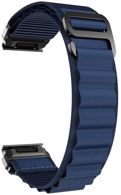 Nylon bandje - geschikt voor Garmin Fenix 3 / 5X / 5X Plus / 6X / 6X Pro / 7X / 7X Pro / 8 (51 mm) / Quatix 3 / 6X / Tactix (7) / Enduro (2) / Descent Mk1 / Mk2(i) / Mk3i 51 mm / D2 / Epix Pro Gen 2 51 mm - donkerblauw