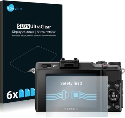 Savvies - Screenprotector voor Olympus Stylus XZ-2 - Folie Beschermfolie transparant 6 Stuks