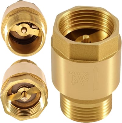 3/4 Inch Messing Terugslagklep voor Tuinpompen, Wasmachines en Vaten - Waterdichte en Duurzame Koppeling met Vrouwelijke en Mannelijke Draad