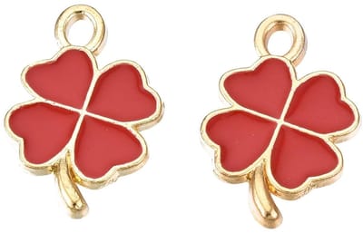 Dailygoods - 200 Stuks Donkerrode Klaverbedels voor Sieraden Maken