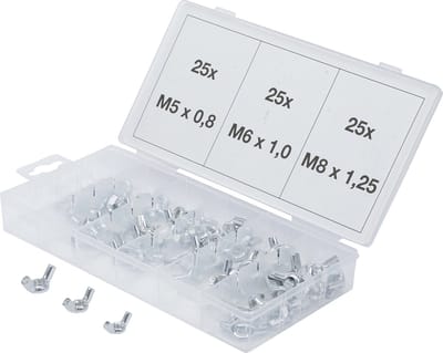 BGS 8133 - Assortiment d’écrous-papillons | 75 pièces