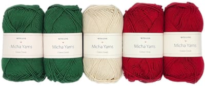 Micha Yarns - 5 bollen haakkatoen pakket - 100% katoen haakgaren - 5 x 50gram - Kerst Special 3 (092)