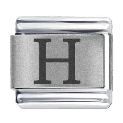 Schakel - Bedel - 9mm - Letter H - Laser Alfabet - Charms - Schakelarmband - Italiaanse Schakelarmbanden
