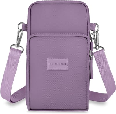 Crossbody schoudertassen voor dames, verstelbare schouderriem, mini mobiele telefoontas, lichtgewicht armbags in lichtpaars
