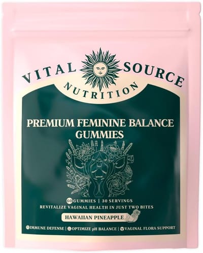 Balans Gummies- Vital Source Nutrition - Intieme Balans - Voor Vrouwen - Ananas Gummies - Feminine Balans Gummies - Vegan 60 Gummies - 30 Porties