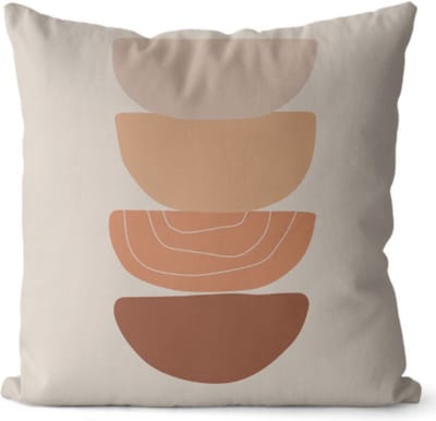 Kussenhoes Terra Pebbels - terra - 45x45 cm - katoen & linnen - pasteltinten - retro