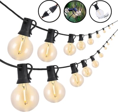 Homezie Lichtsnoer | 16 meter met 30 kunststof LED bulbs | Warm wit | Koppelbaar & Dimbaar | Tuinverlichting