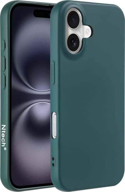 Hoesje Geschikt voor iPhone 16 Plus – Zacht siliconen liquid backcover – Pine Groen