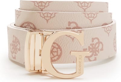 Guess Masie Verstelbare en Omkeerbare Dames broekriem - Rose Logo - Maat M