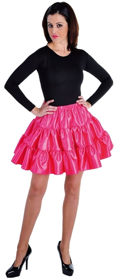 Volangen rok kort pink - Maat S