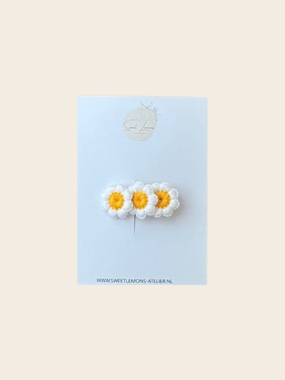 Haarspeldje Soft Flowers - Wit - Alligator Haarspeldjes - Haaraccessoires voor Kinderen - Handgemaakte Haaraccessoires voor Meisjes & Baby