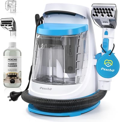 Tapijtreiniger - Bekledingreiniger - 18 kPa Zuigkracht - 550 W Waszuiger - 1,2 L Dubbele Tank - Voor Bank Auto Tapijt Matras - Blauw Wit