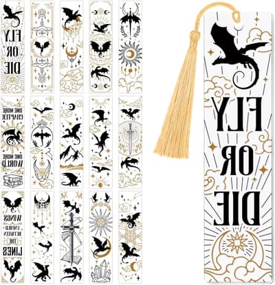 30 Stuks UV DTF Boekenleggers Wraps Transfer Stickers met Magie en Draken voor Lezers, Waterdichte Boekenleggers Stickers voor Acryl, Plastic en Metaal