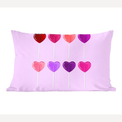 Sierkussens - Kussentjes Woonkamer - 60x40 cm - Lolly - Hart - Roze - Snoep